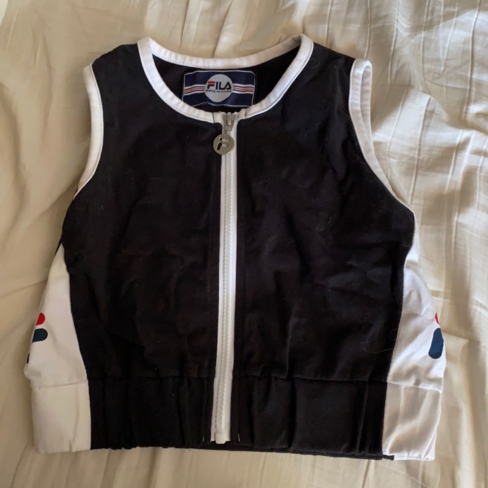 Fila crop top with zipper